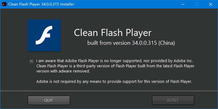 Clean Flash Player v34.0.0.323 纯净版