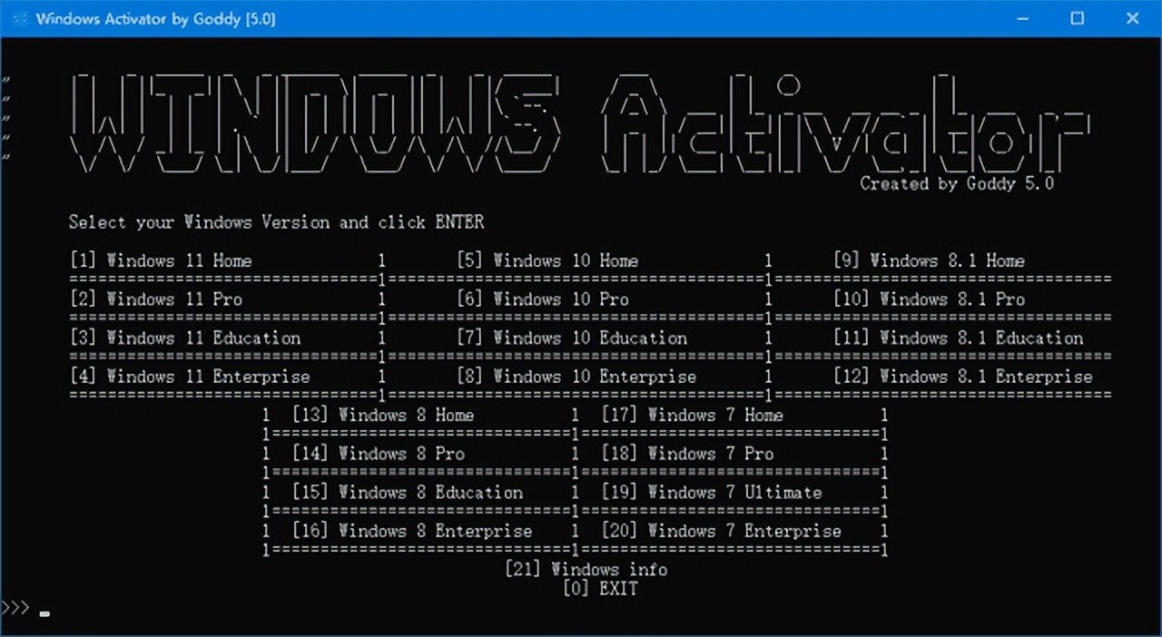 Windows Activator by Goddy v5.2 (Win11/Win10激活工具)