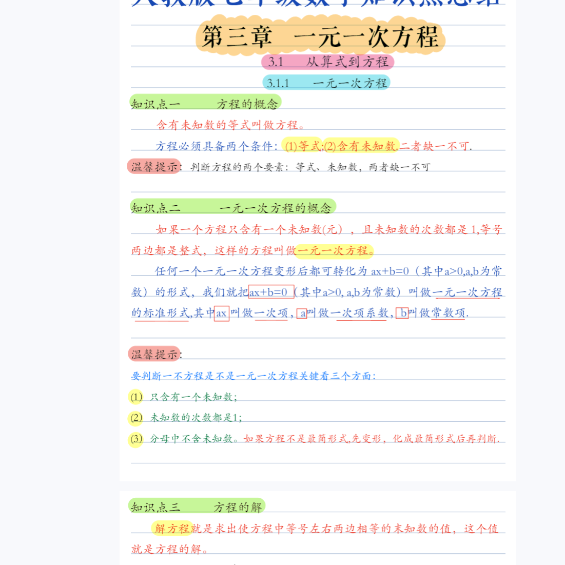 图片[1]-人教初中数学知识点归纳总结-全套七八九年级上下册学霸笔记电子版-6116资源网